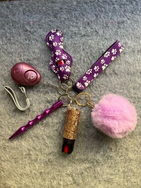 Self-Defense Keychain- Purple Paw Print